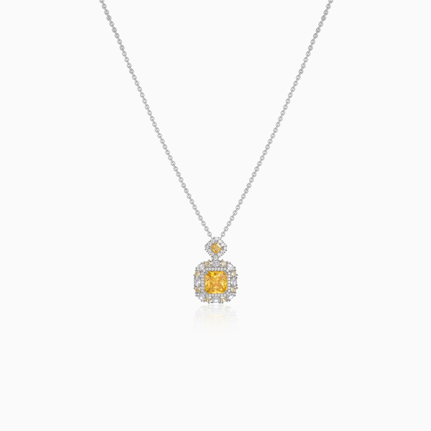 Luxe Sunburst Square Necklace