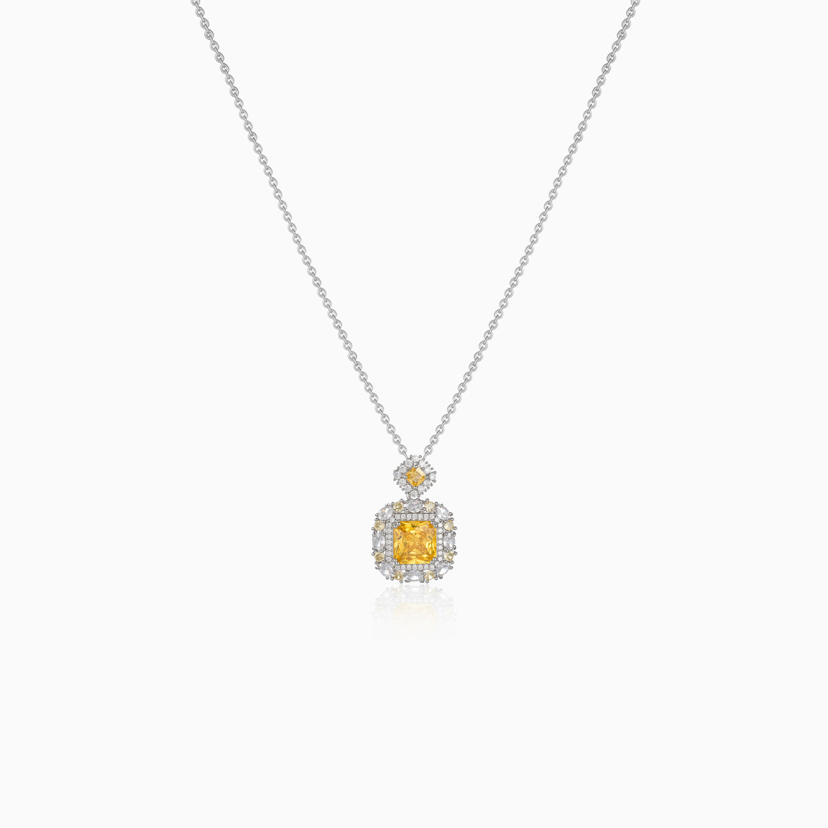 Luxe Sunburst Square Necklace