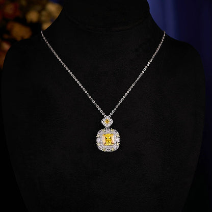 Luxe Sunburst Square Necklace