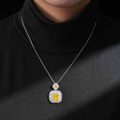 Luxe Sunburst Square Necklace