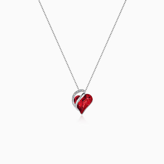 Embrace Heart Vow Necklace-Red
