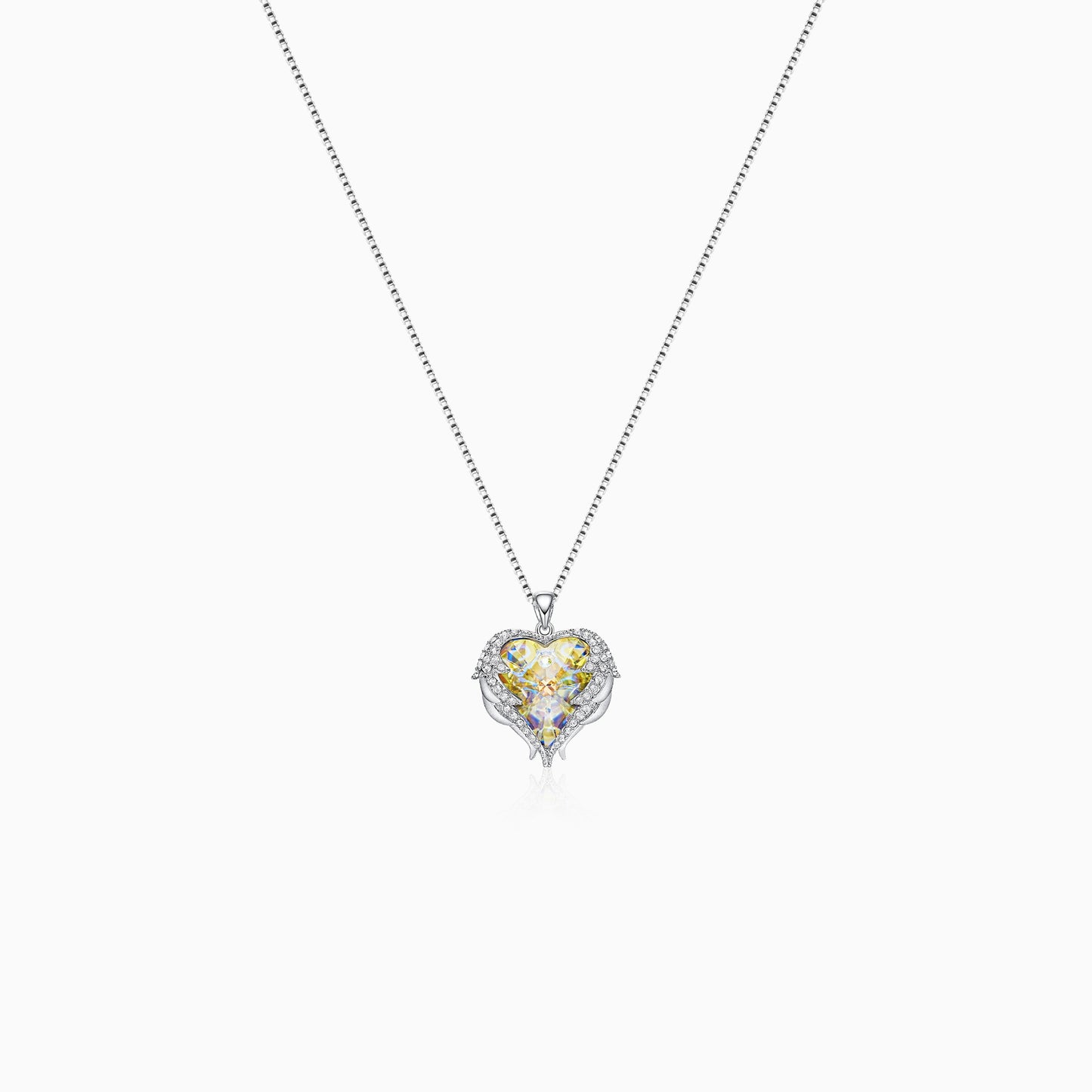 Guardian Angel Heart Necklace-Red