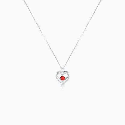 Timeless Love Heart Necklace-Red