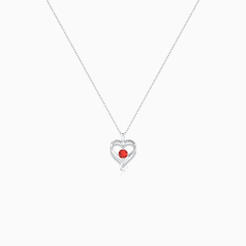 Timeless Love Heart Necklace-Red
