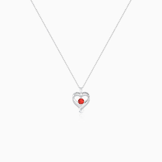 Timeless Love Heart Necklace-Red