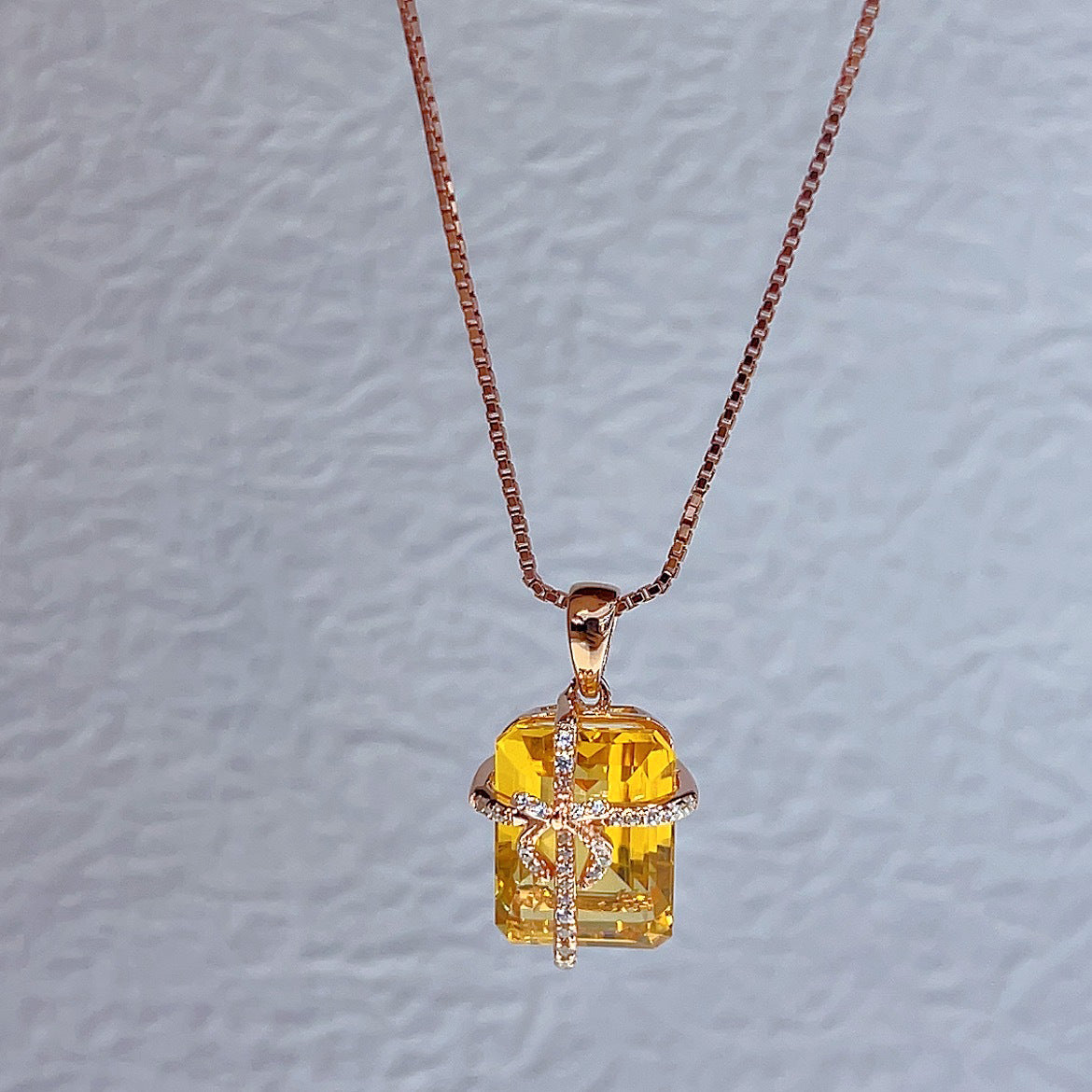 Radiant Citrine Cross Necklace