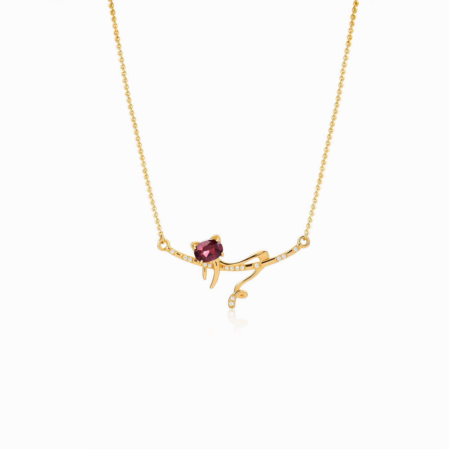 Car Curve Garnet Necklace