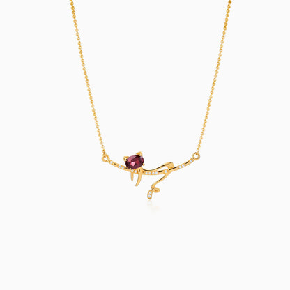 Car Curve Garnet Necklace