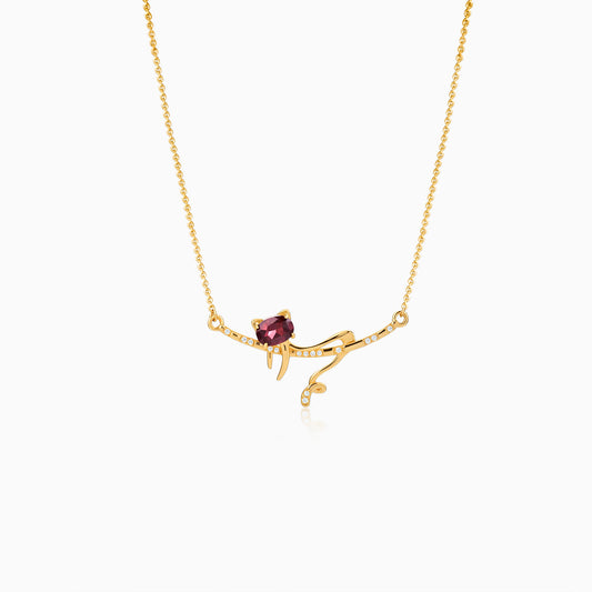 Car Curve Garnet Necklace