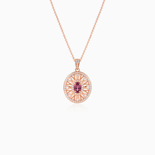 Sunburst Medallion Garnet Pendant