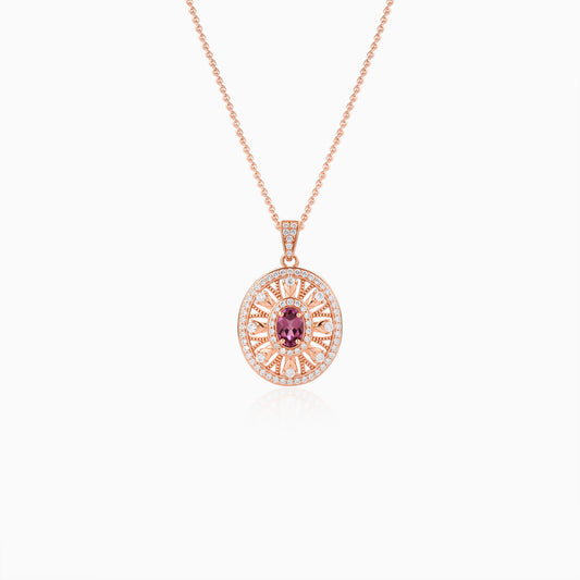 Sunburst Medallion Garnet Pendant