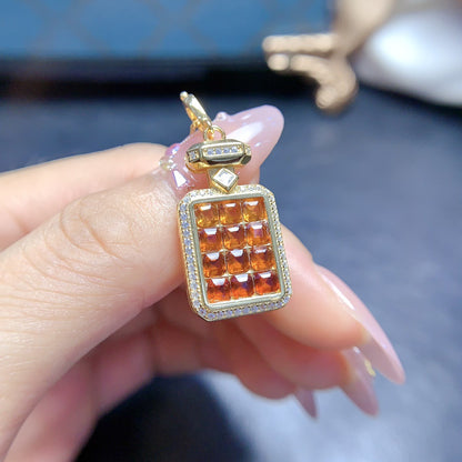 Matrix Grid Garnet Pendant