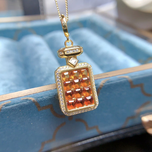 Matrix Grid Garnet Pendant