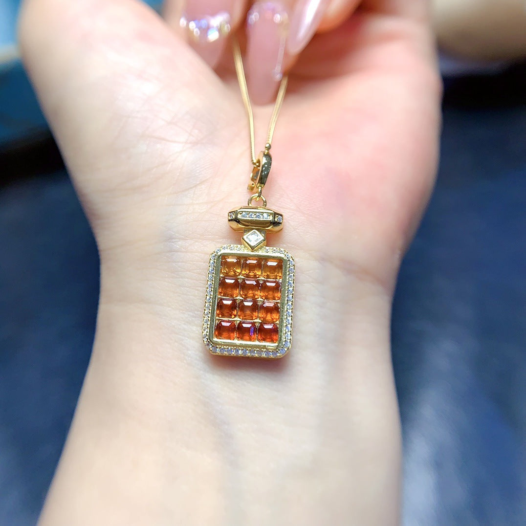 Matrix Grid Garnet Pendant