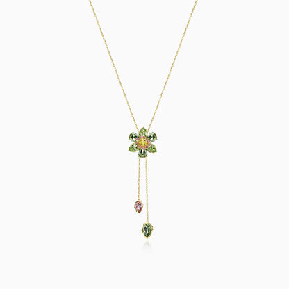 Floral Drop Y Necklace