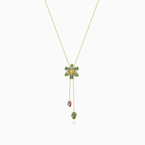 Floral Drop Y Necklace