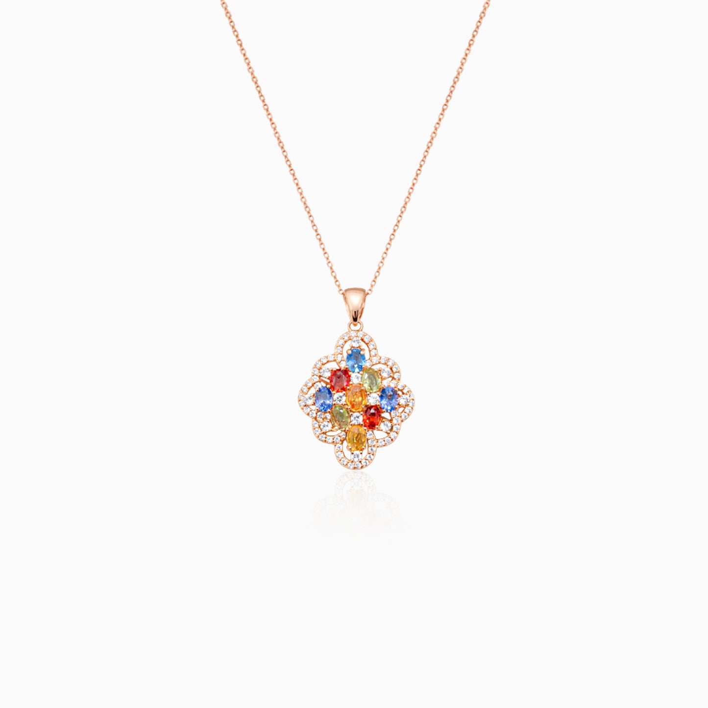 Multicolor Cluster Sapphire Pendant