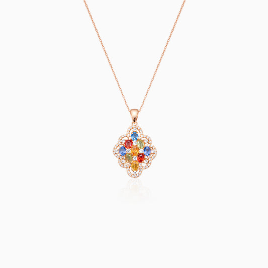 Multicolor Cluster Sapphire Pendant