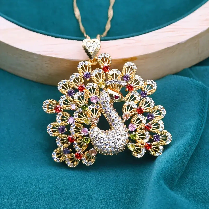 Radiant Peacock Fan Pendant