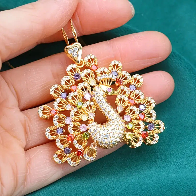 Radiant Peacock Fan Pendant