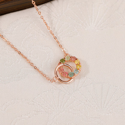Interlocking Circle Tourmaline Necklace