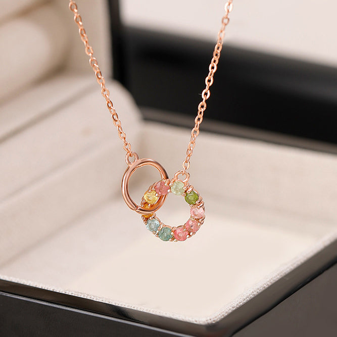 Interlocking Circle Tourmaline Necklace