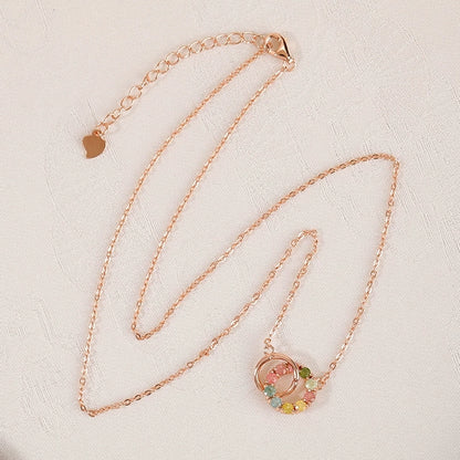 Interlocking Circle Tourmaline Necklace