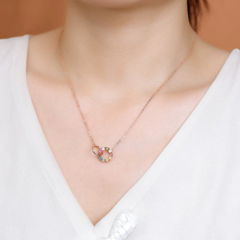 Interlocking Circle Tourmaline Necklace