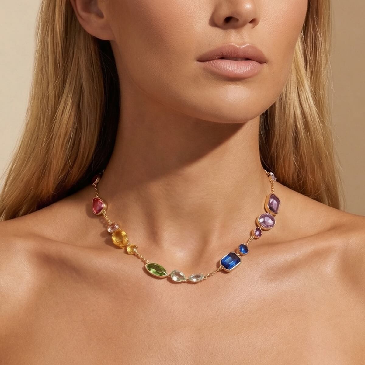 Aurora Cascade Gemline Necklace