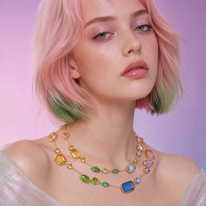 Aurora Cascade Gemline Necklace