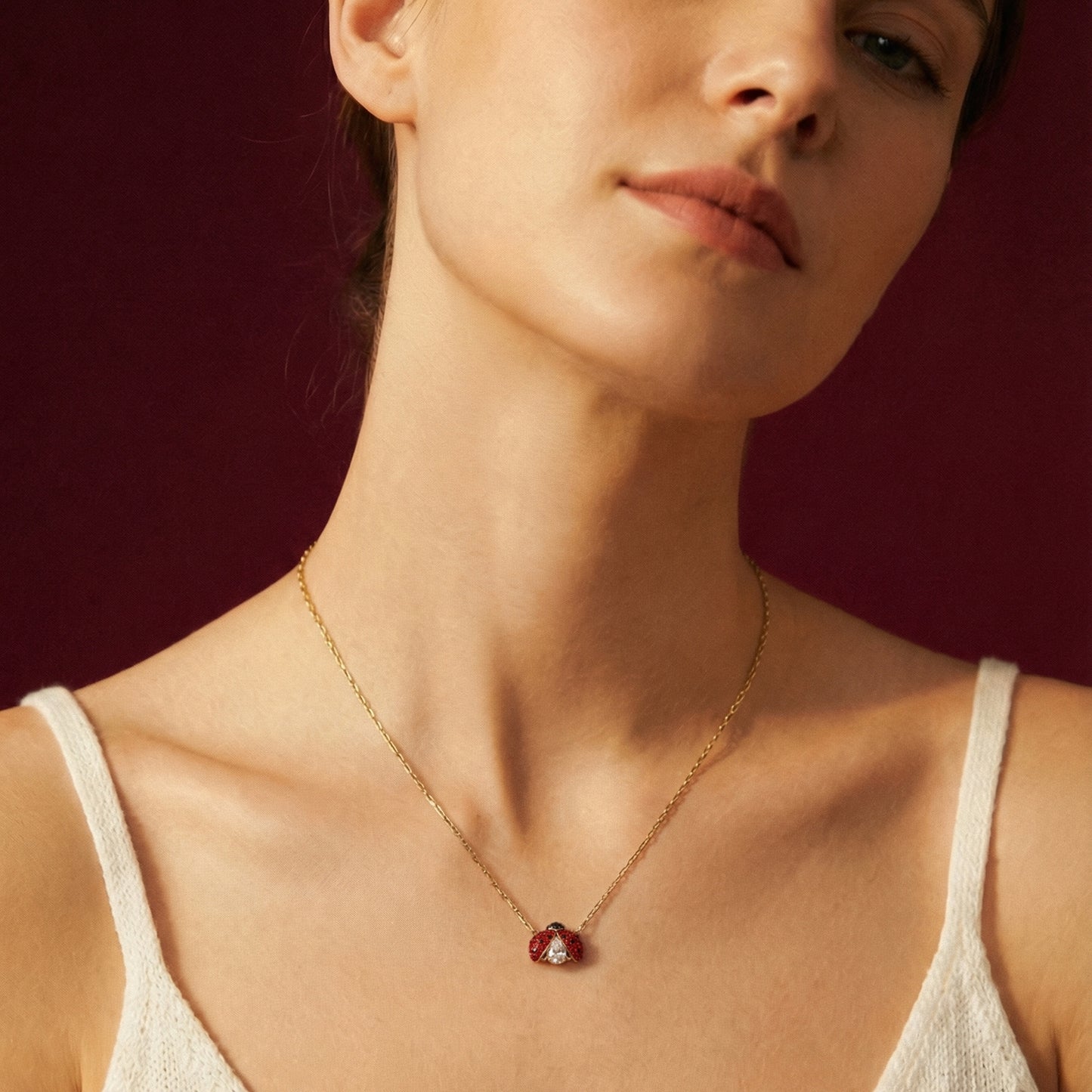 Crimson Luck Ladybug Necklace