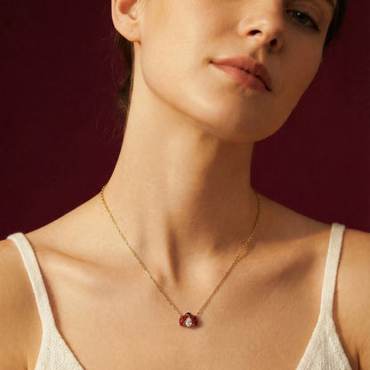 Crimson Luck Ladybug Necklace