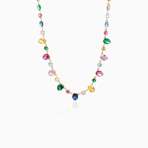 Multi-color Mixed Oval Necklace