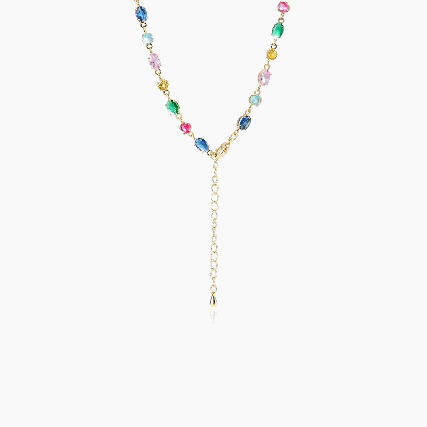 Multi-color Mixed Oval Necklace