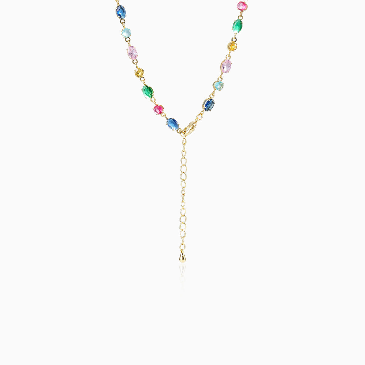 Multi-color Mixed Oval Necklace