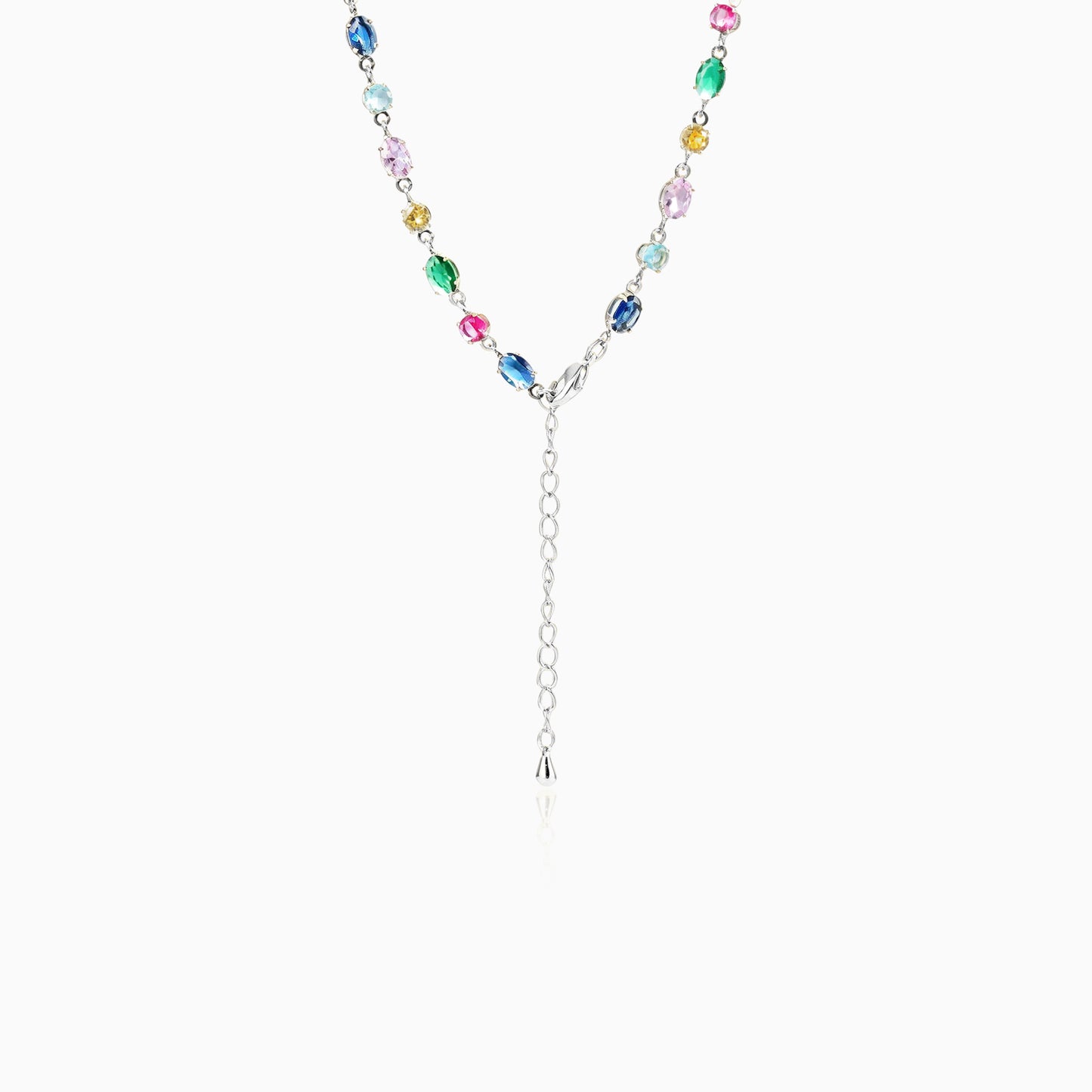 Multi-color Mixed Oval Necklace