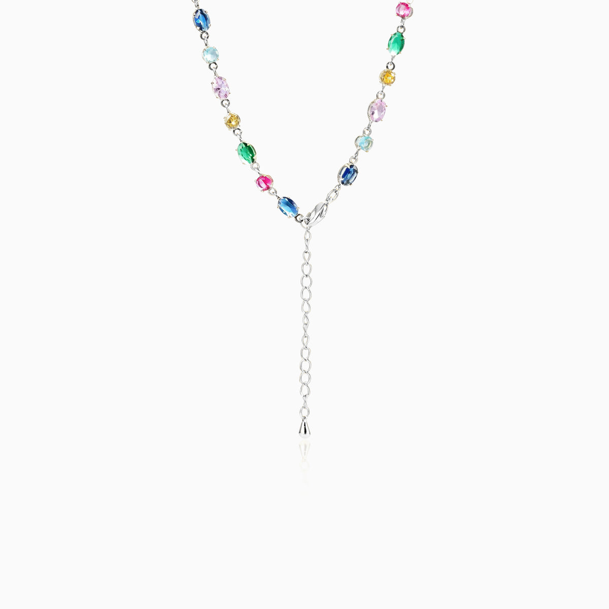 Multi-color Mixed Oval Necklace