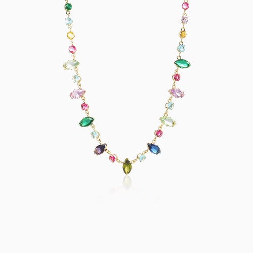 Multi-color Mixed Marquise Necklace