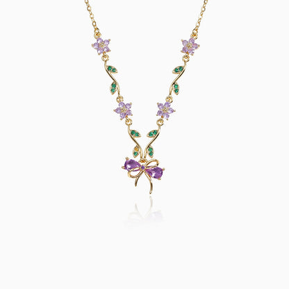 Delicate Floral Bow Necklace