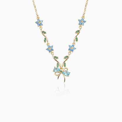 Delicate Floral Bow Necklace