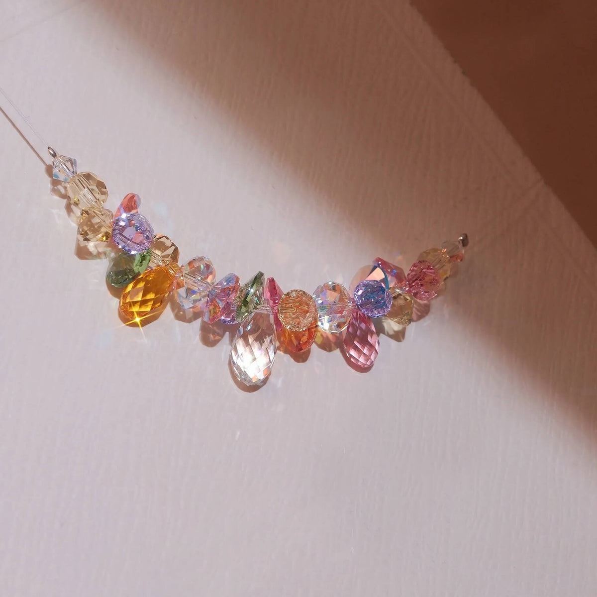 Multi-color Crystal Cluster Drop Necklace