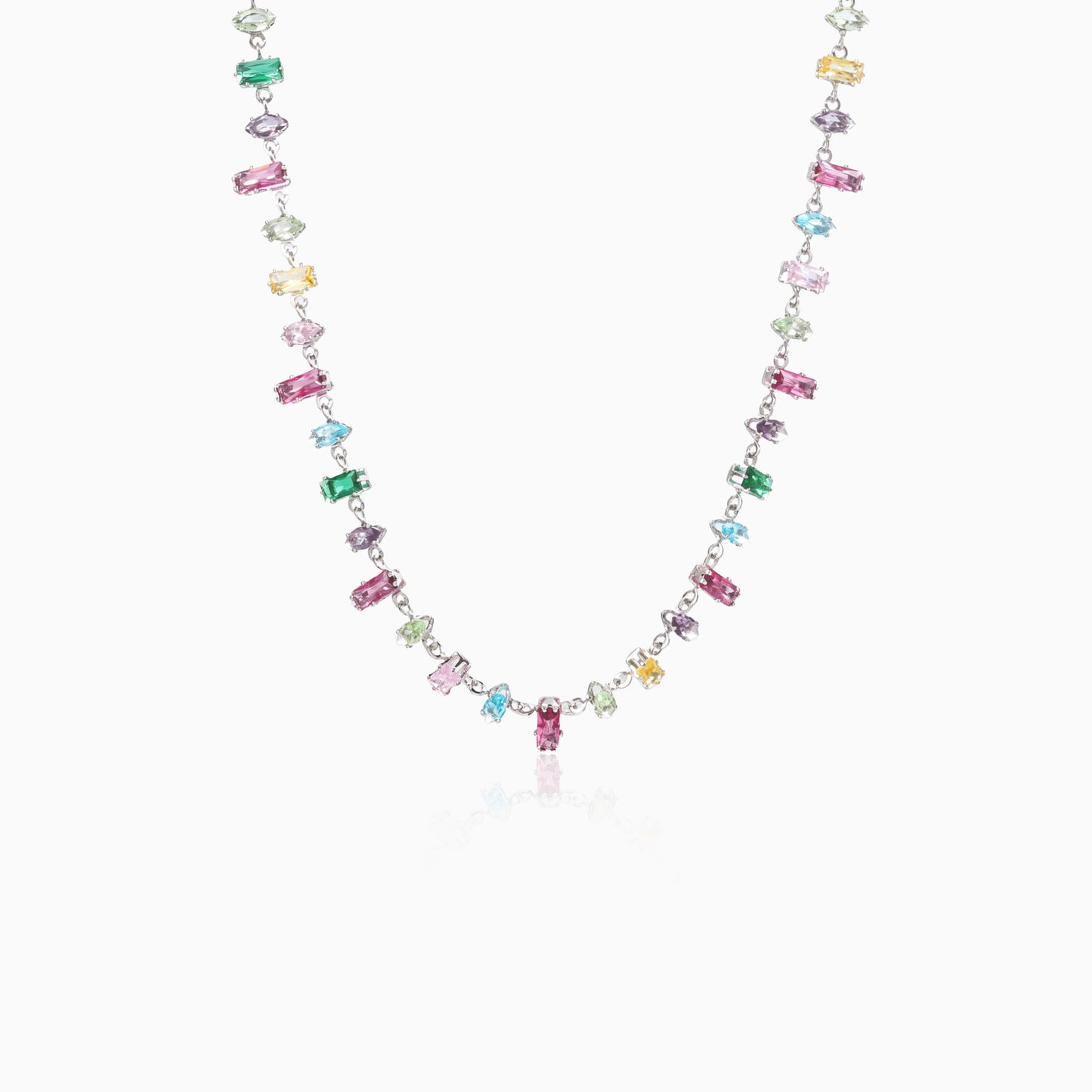 Multi-color Mixed Rectangle Necklace