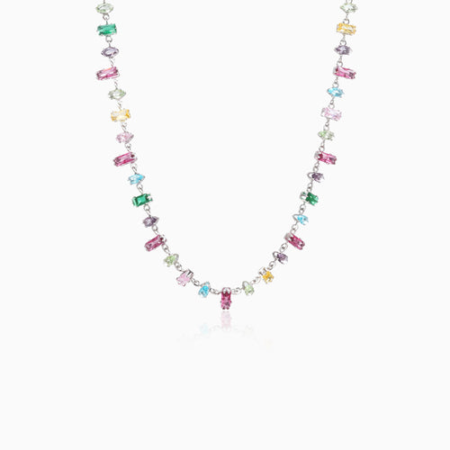 Multi-color Mixed Rectangle Necklace