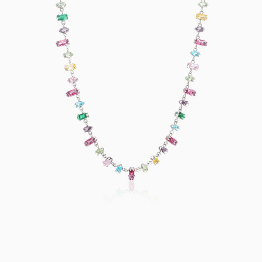 Multi-color Mixed Rectangle Necklace