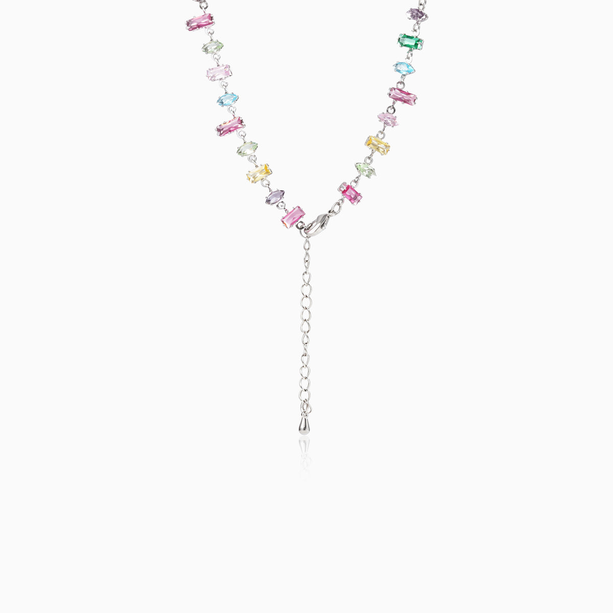 Multi-color Mixed Rectangle Necklace