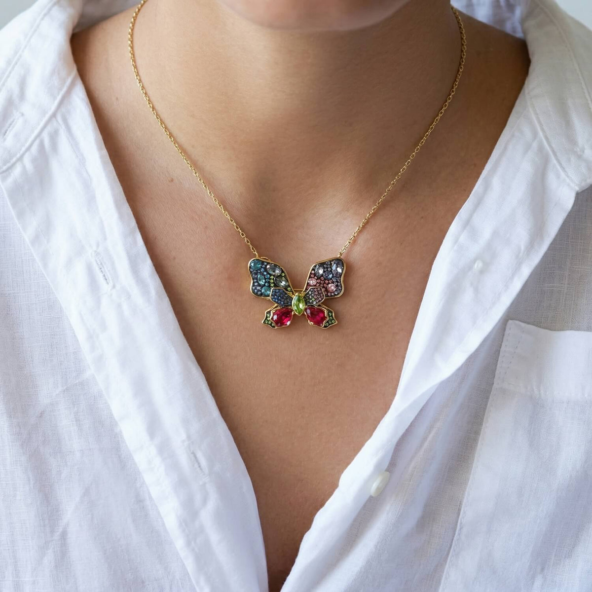 Kaleidoscope Vibrant Wing Necklace