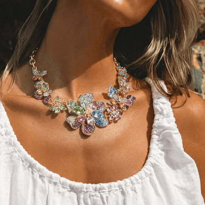 Kaleidoscope Floral Cascade Necklace