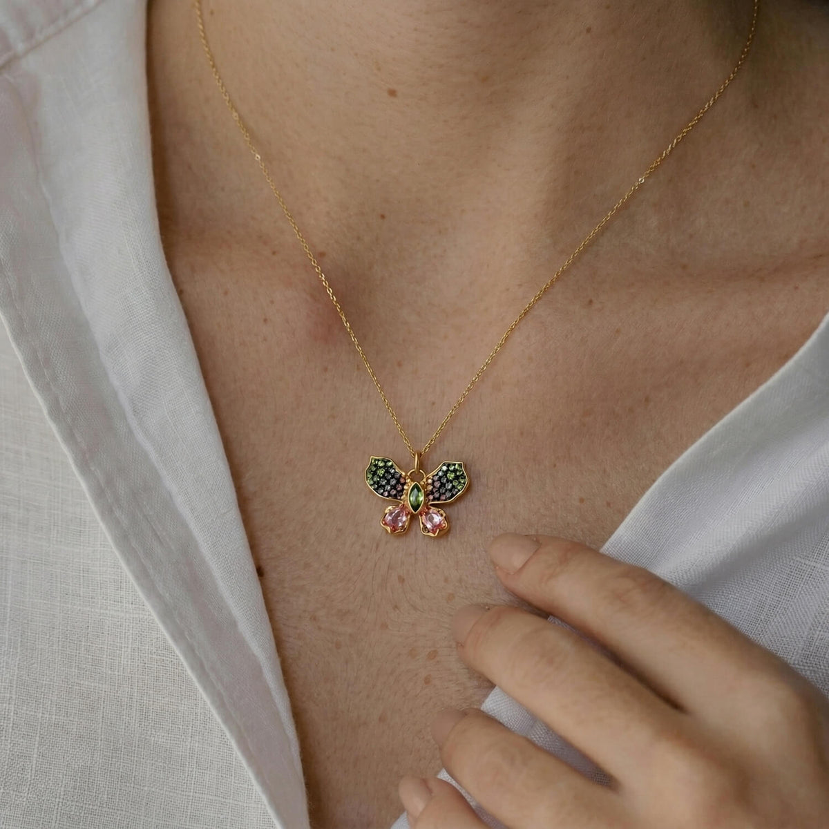 Kaleidoscope Aura Butterfly Necklace