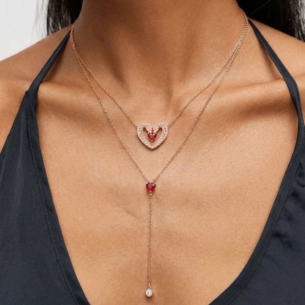Sparking Heart Layered Necklace