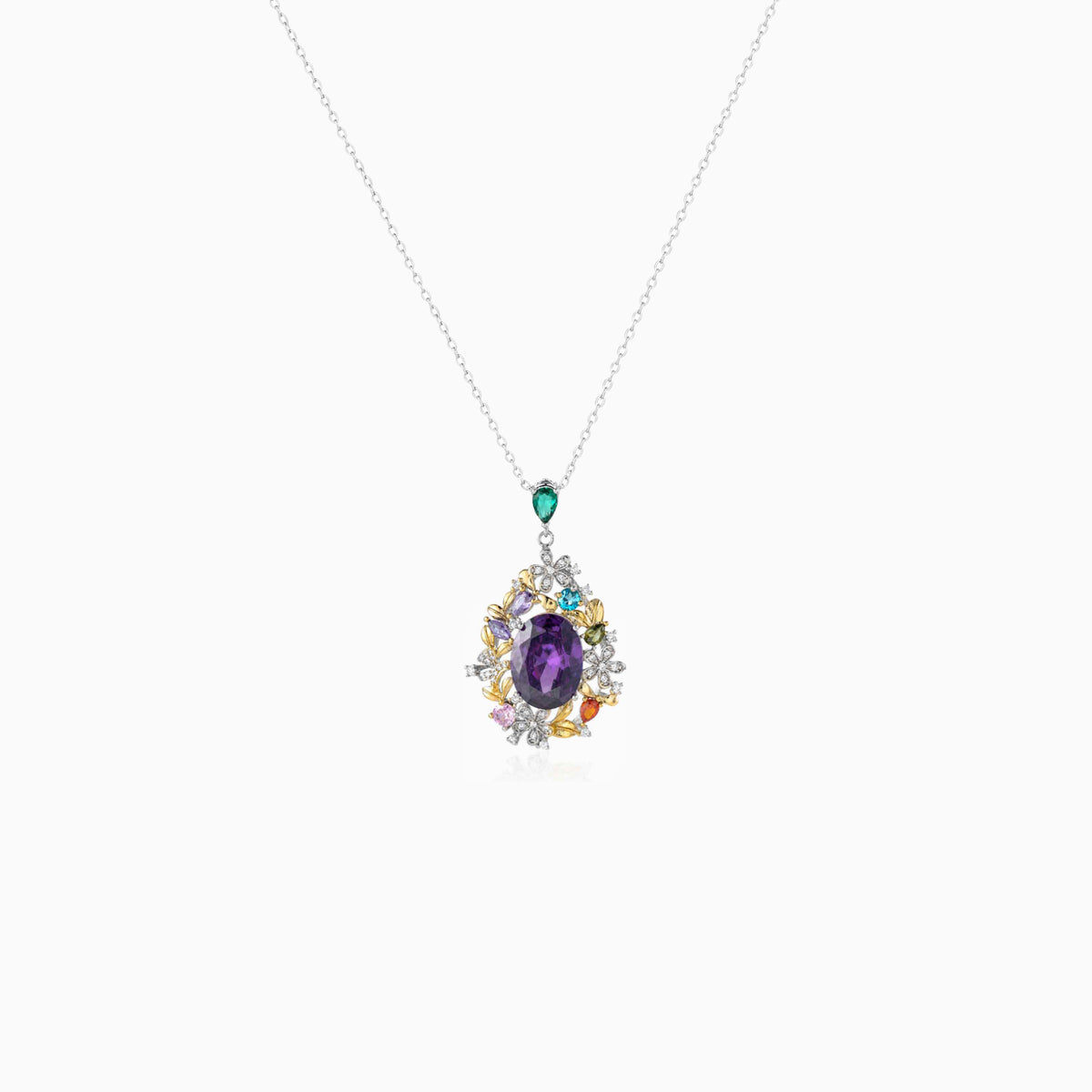 Violet Floral Bloom Pendant